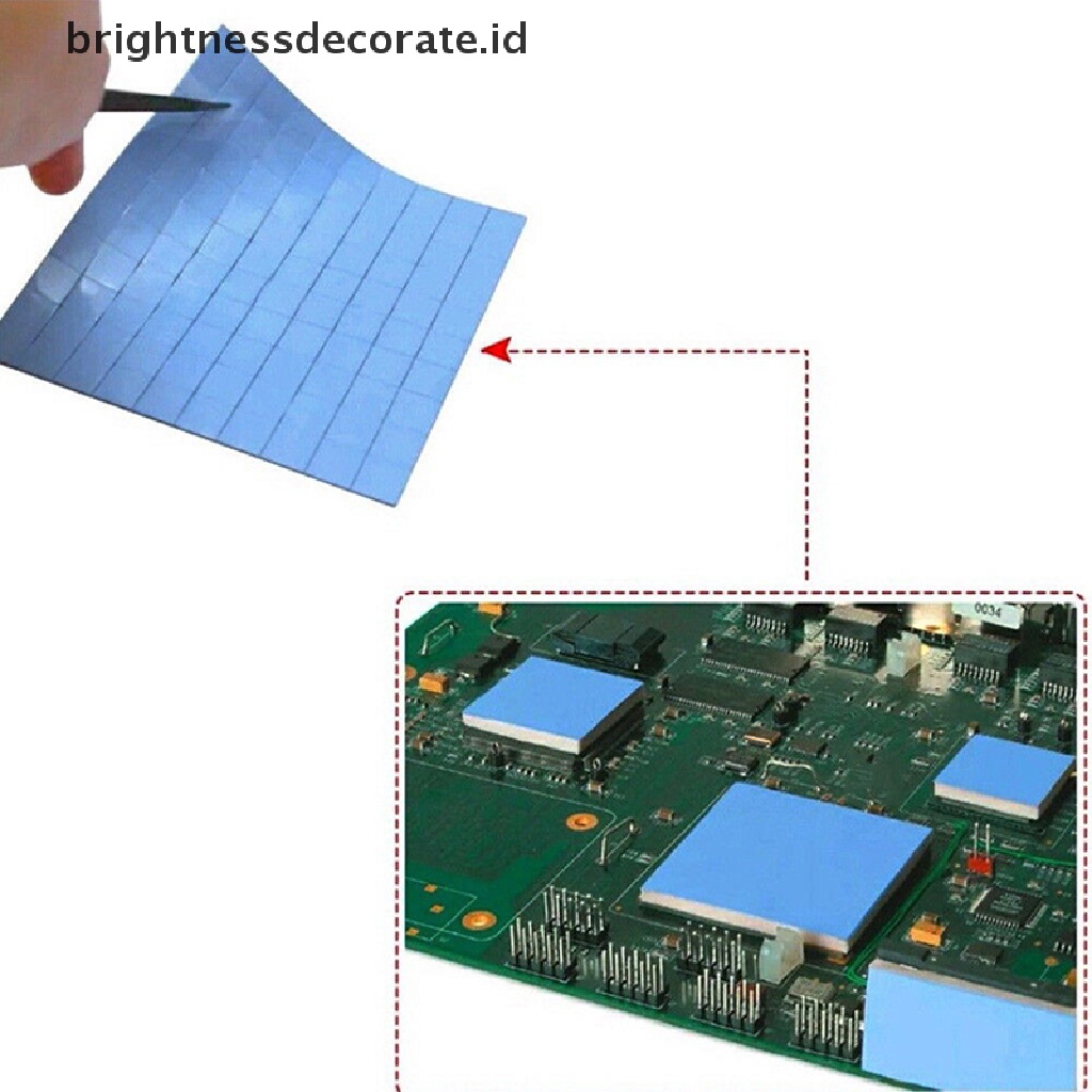 100mm X 100mm X 1mm Konduktif Termal Silikon Biru Pendingin Gpu Cpu