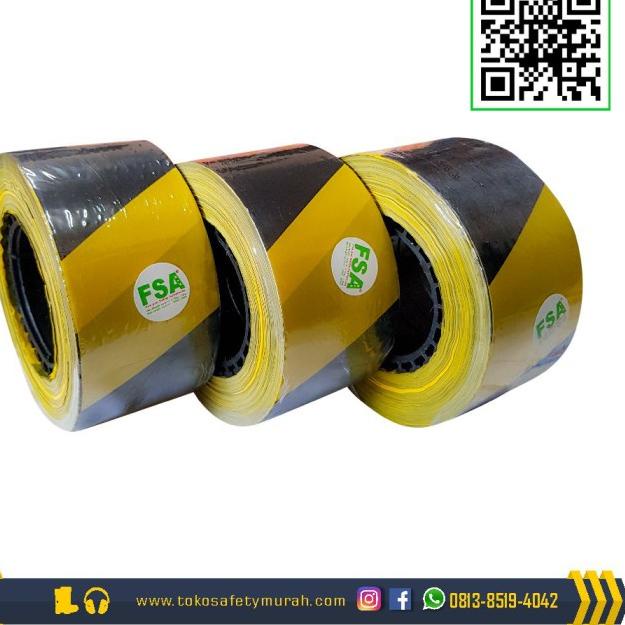 

♕ Garis Polisi Barricade Tape Police Line Safey Line 3" x 300 mtr - Kuning Hitam ♫