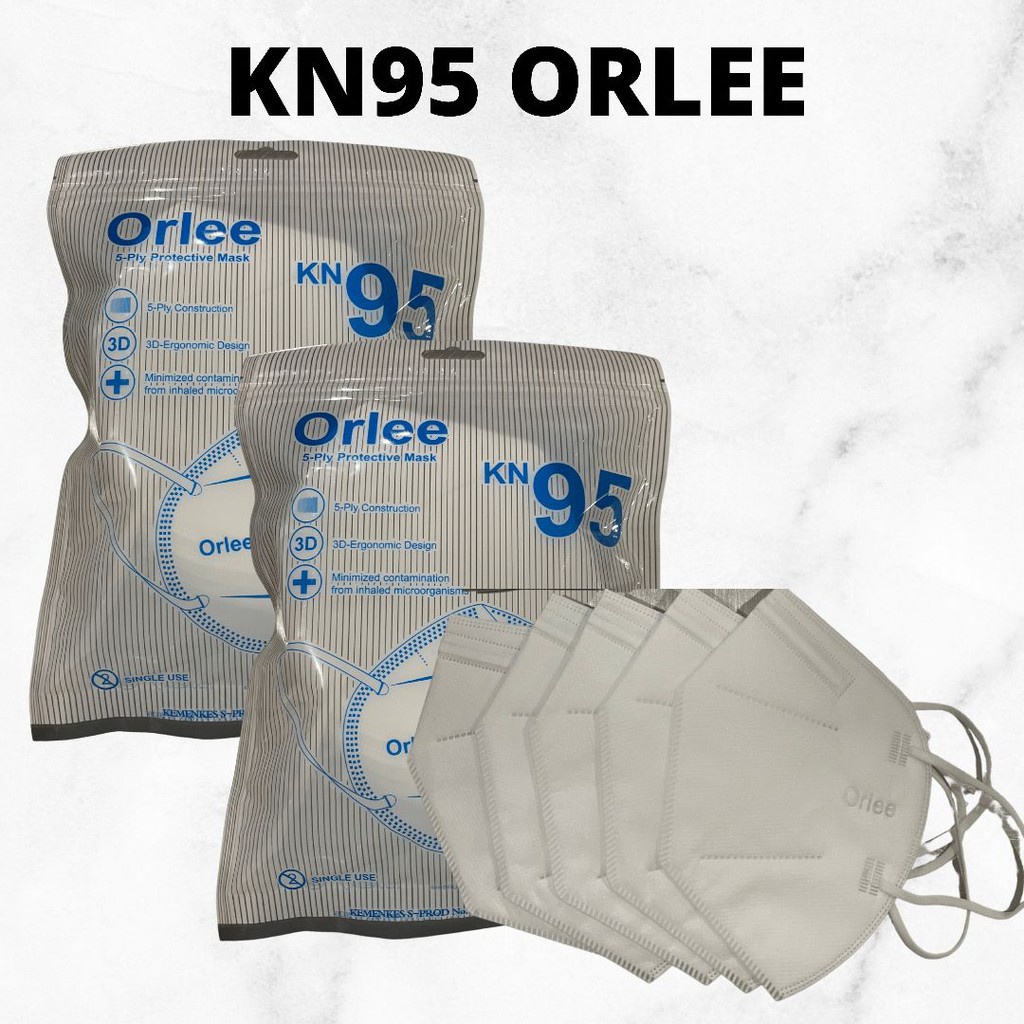 MASKER ORLEE KN95 CANTOL 5 LAPIS ISI 10 PCS ORIGINAL KEMENKES