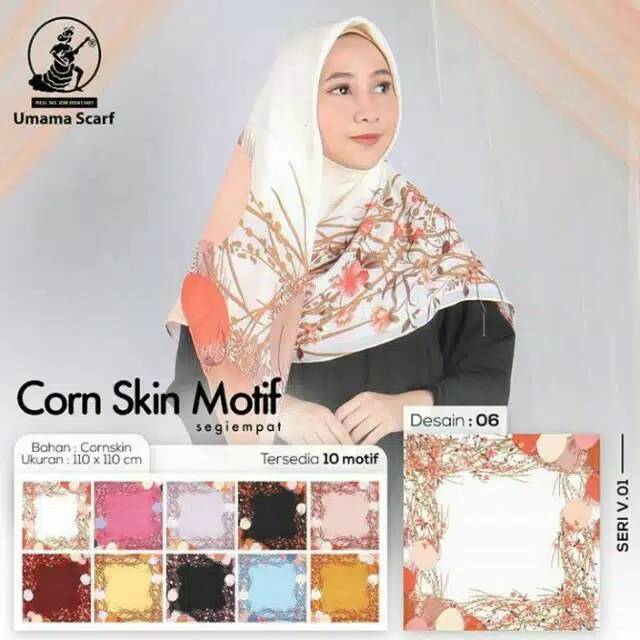 Hijab segiempat cornskin motif ori by umama