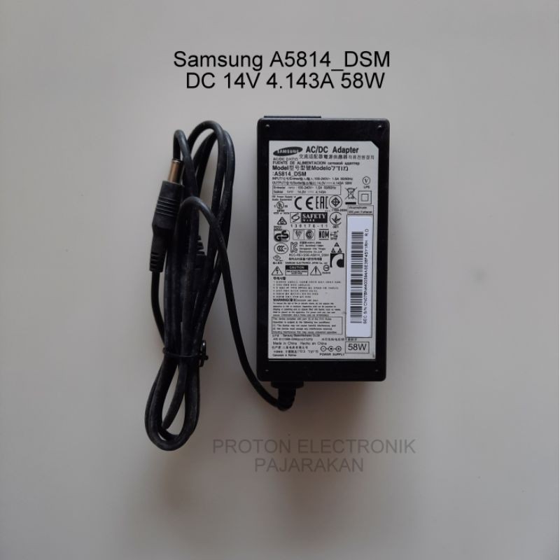 Charger Switching Adaptor AC DC Samsung A5814_DSM 14V 4.143A 58W untuk LCD LED TV Monitor LG 12V 19V