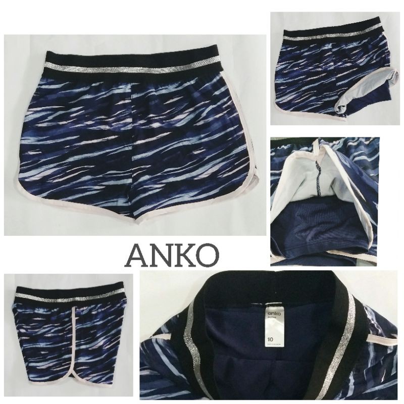 ANKO Junior Running Short with inner, celana jogging dan yoga, double layer short pants