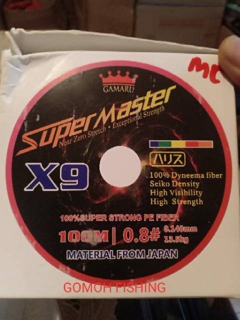 PE GAMARU SUPER MASTER X9 MULTICOLOUR METERIAL FROM JAPAN PE 0.4 / 0.6 / 0.8 / 1 / 1.5 / 2