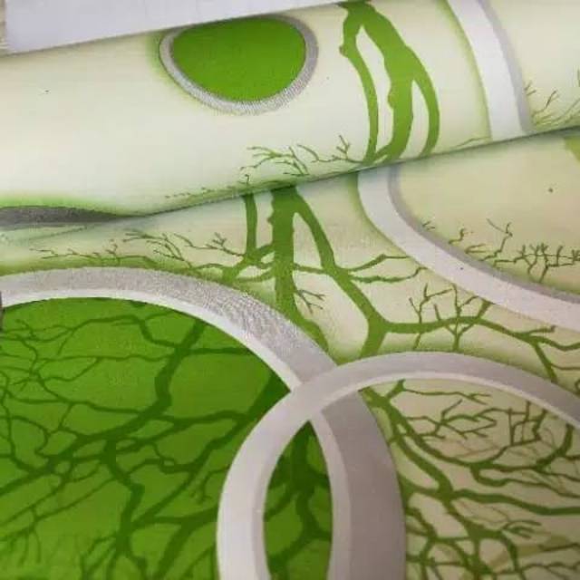 COD Wallpaper dinding Motif Polkadot Hijau / Wallpaper Dinding Murah