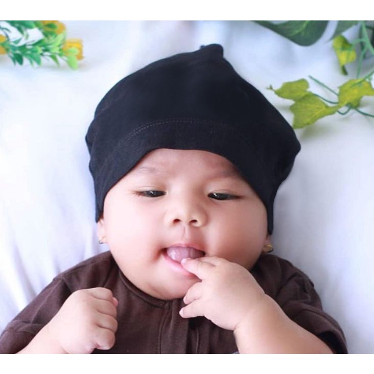 TINGTONG - Baby Newborn Hat Cotton - Topi Bayi Polos Katun Kupluk