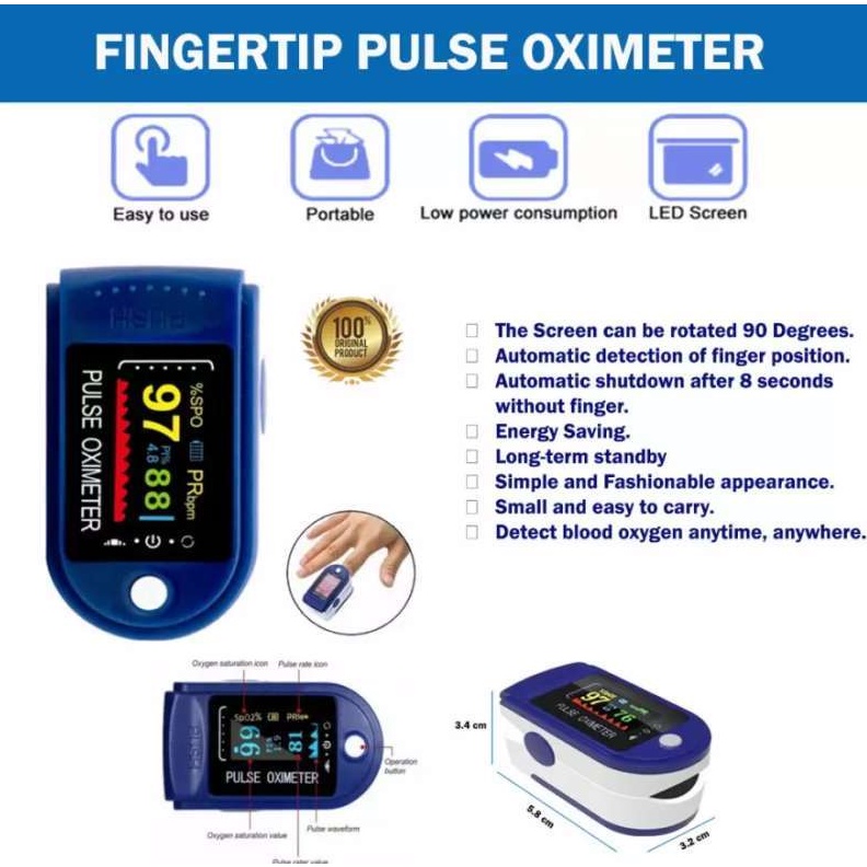 FINGERTIP PULSE OXIMETER / OXYMETER ALAT PANTAU OKSIGEN TUBUH