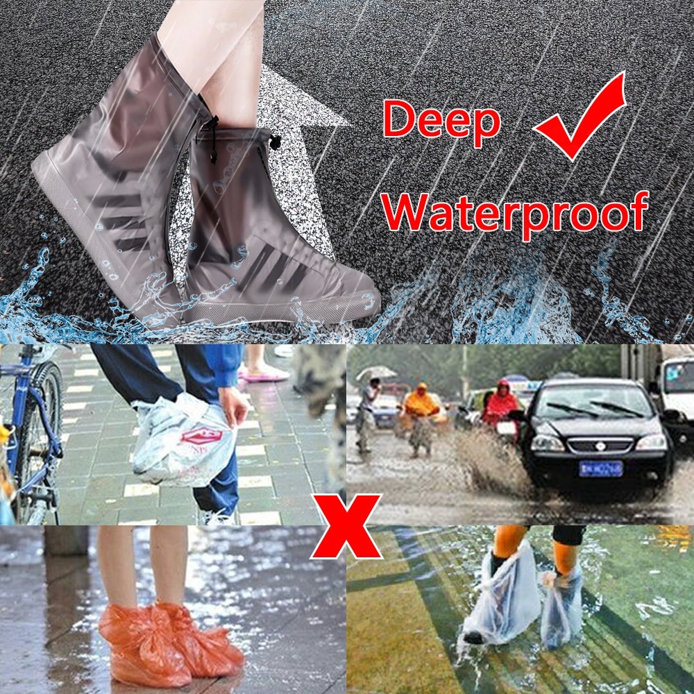 Cover Sepatu Hujan Reusable Rain Boot Cover Ukuran M, L, XL, XLL - Transparan / Cover Sepatu Anti Air / Jas Hujan Sepatu Anti Air / Cover Sepatu Anti Hujan / Mantel Sepatu Hujan / Sarung Sepatu Anti Hujan