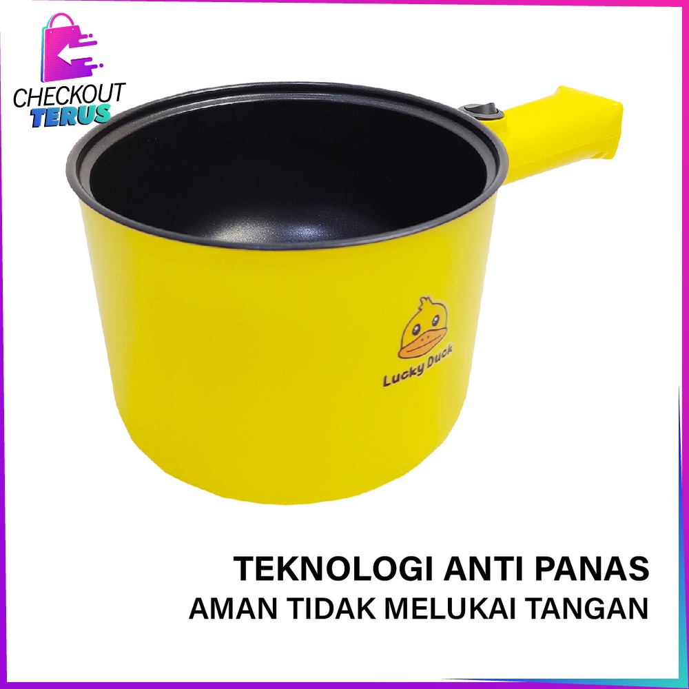 CT C520 Panci Elektrik 2IN1 Dengan Keranjang Kukus Motif Bebek Panci Kukus Listrik Serbaguna Panci Listrik Portable