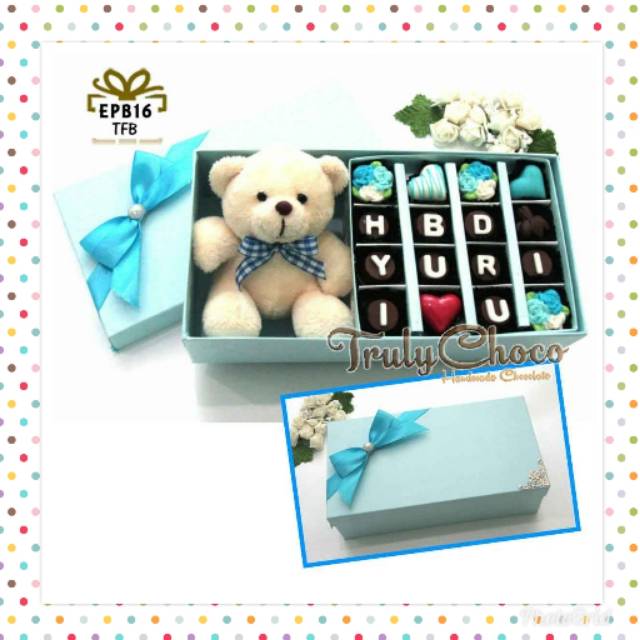 

Kado ulang tahun coklat trulychoco untuk pacar dengan boneka