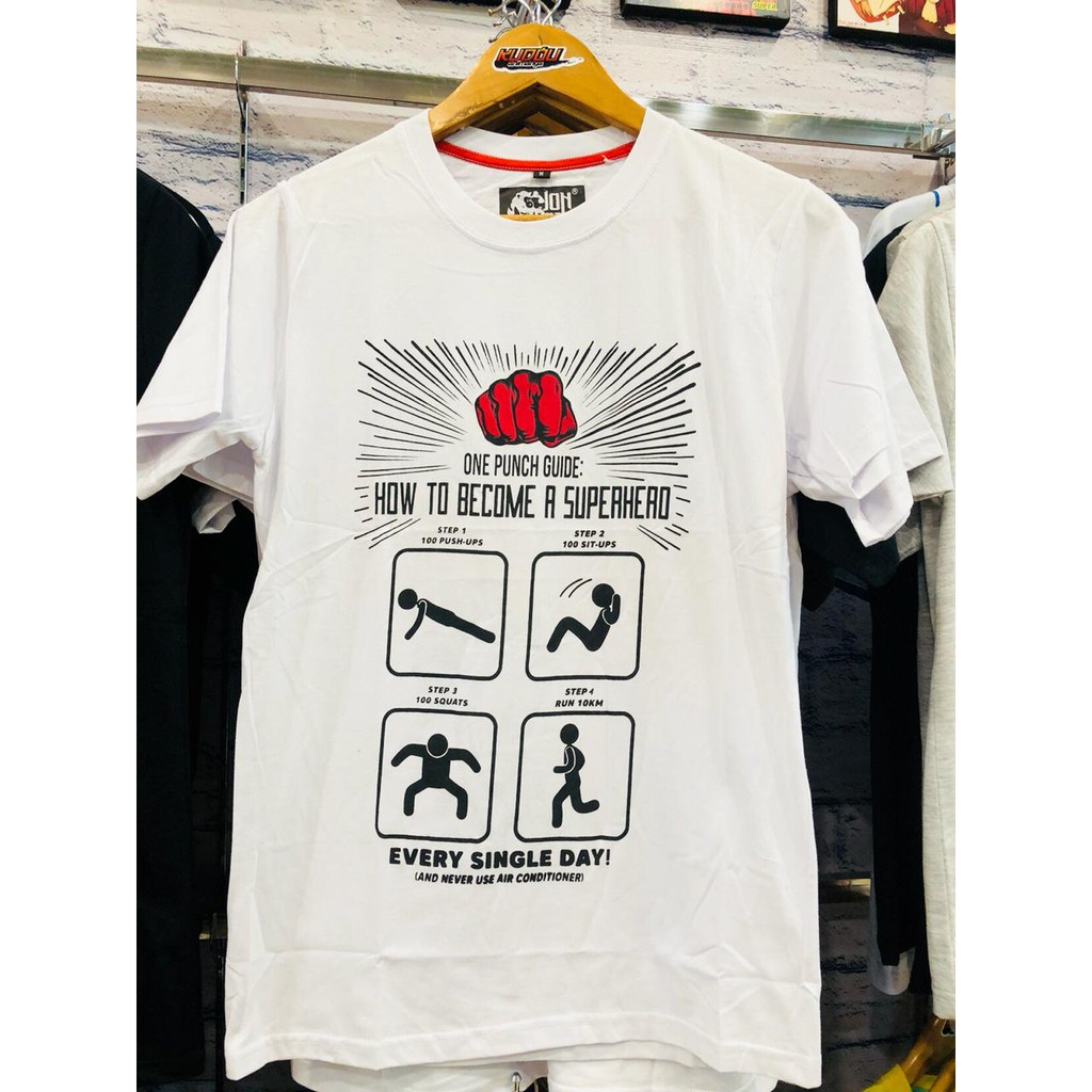 Kaos Saitama OPM Guide White One Punch Man