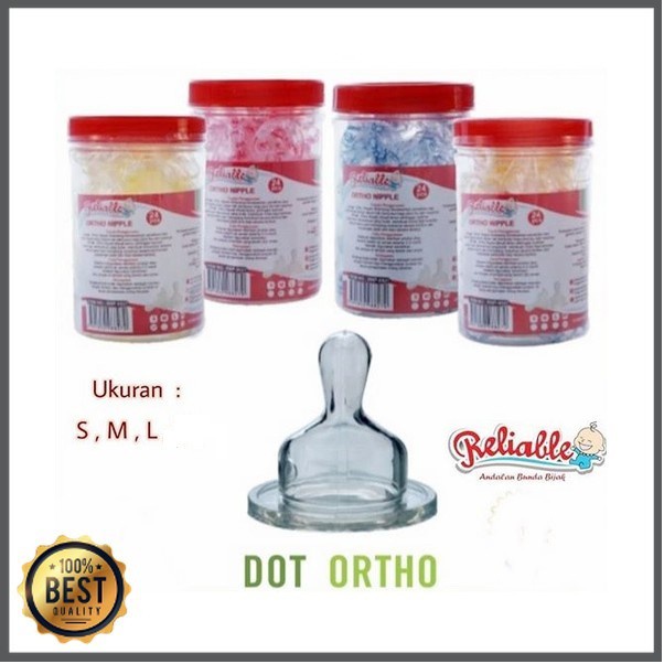 [GEPENG] Reliable Silicone Nipple Standard Neck Orthodontic - Dot Bayi Ortho Gepeng Pipih Ecer S M L