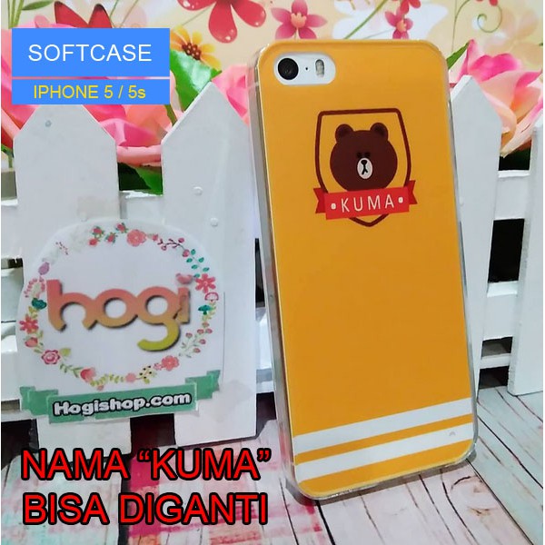 Iphone 5 / 5s - Softcase Custom Case Brown Custom Nama