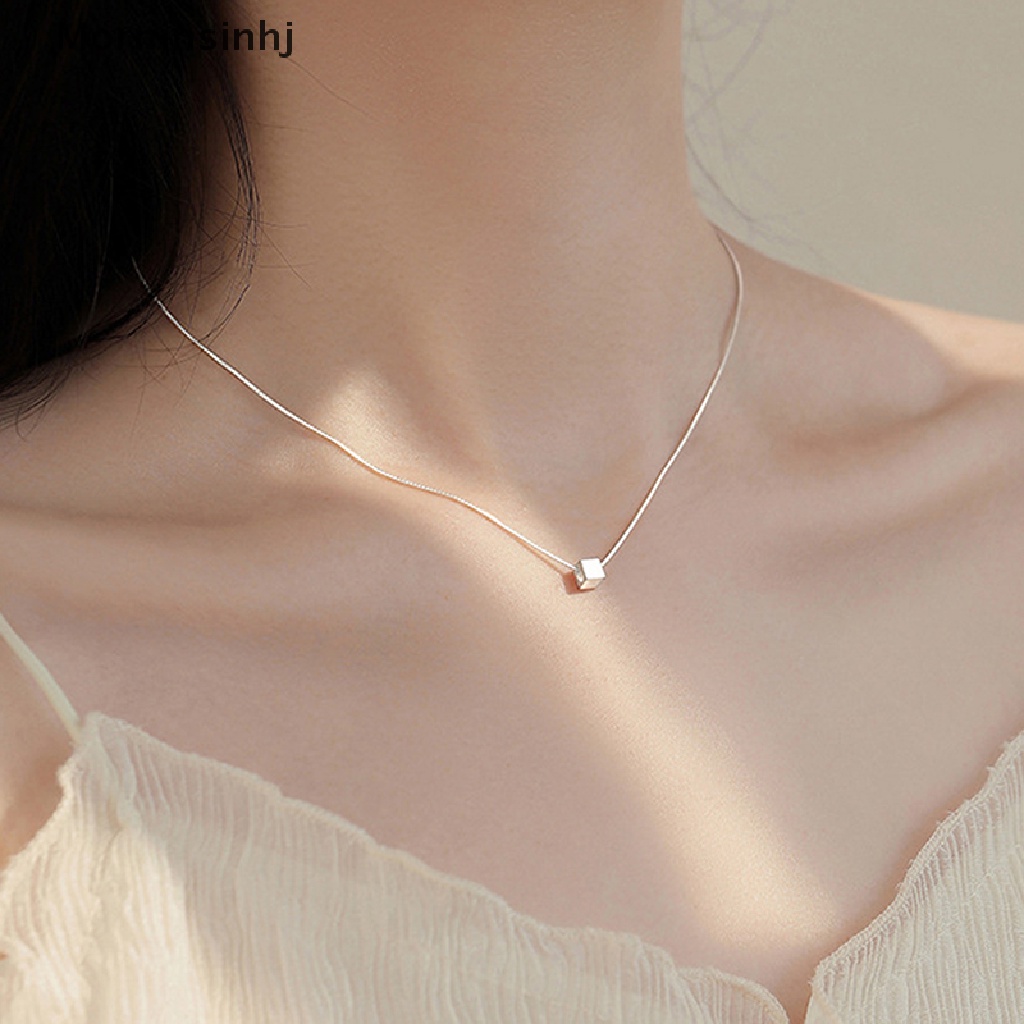 Mornin Kalung Geometris Persegi Kalung Sederhana Wanita Perhiasan Halus Lucu Aksesoris id