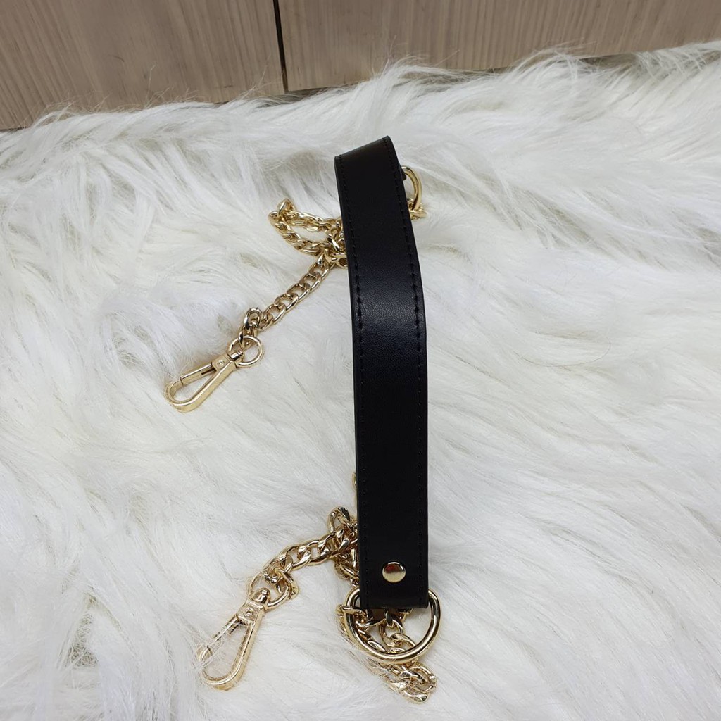 bagstrap rantai mix kulit polos tali tas fashion selempang panjang airy long chain starp