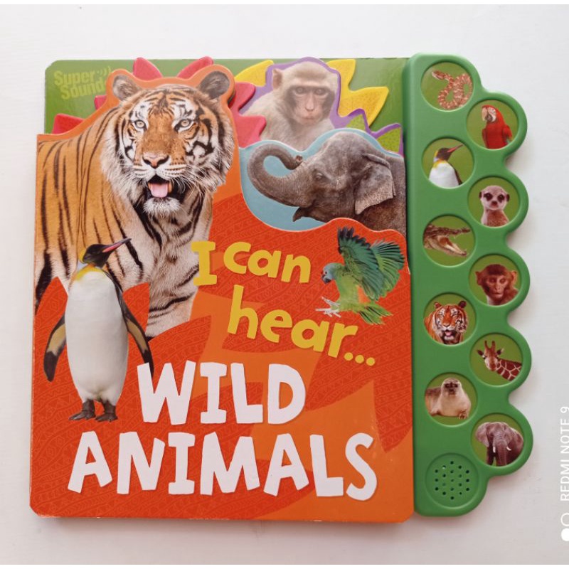 Sound Board Book with 10 Animals / Wild Animals sounds (Alfabetbook)