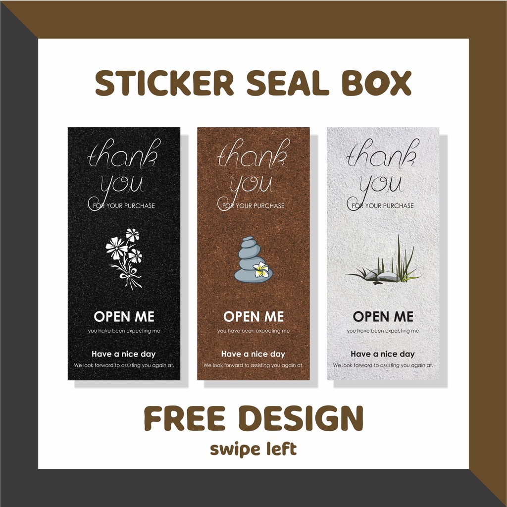 

[ISI 35 PCS] Stiker/Sticker Segel Box (Seal Box/Label Packaging) Kemasan/Packaging Bisa Custom Ukuran 4,5cm x 9,5cm