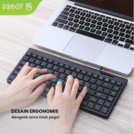 ITSTORE Keyboard ROBOT RK10 Portable Mini Wired Ultra-Thin Tombol Silent  usb Garansi Resmi 1 Tahun RK-10