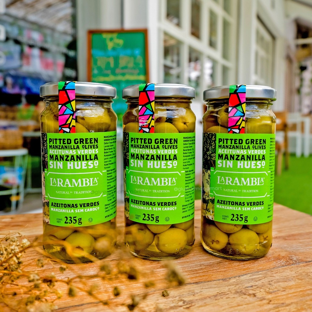 

La Rambla GREEN OLIVES MANZANILLA PITTED / Buah Zaitun 235 gram