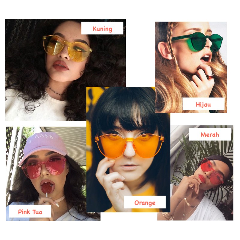 Anti UV Sunglasses Eye Cat [ Kuning ] Kacamata Pria &amp; Wanita - ISL FREE BOX KACAMATA