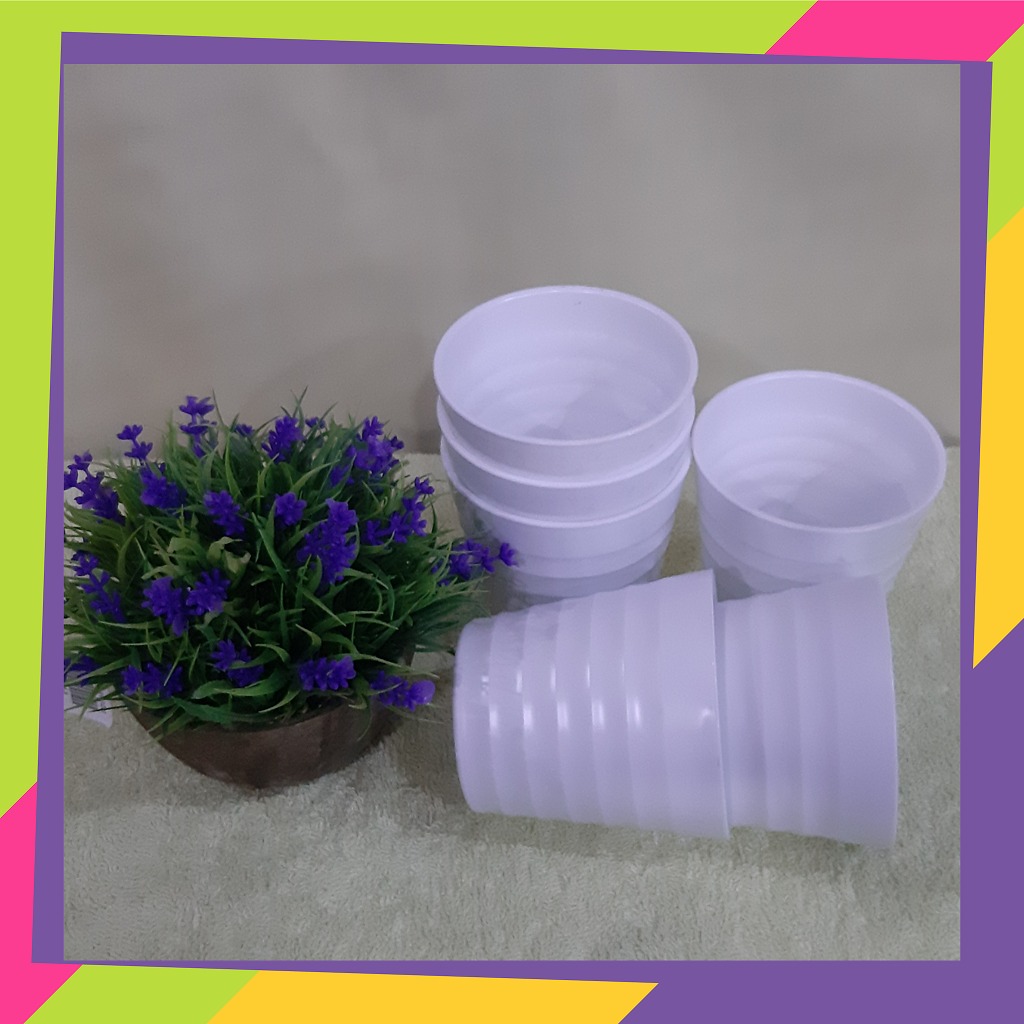 287D / Pot bunga melamin bulat ulir warna  / Pot bunga bulat tanaman Artificial