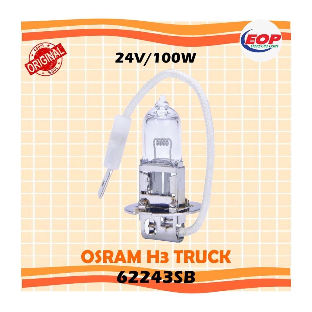 Osram Lampu Mobil Truck H3 Super Bright 62243SB PK22s 24V 100W