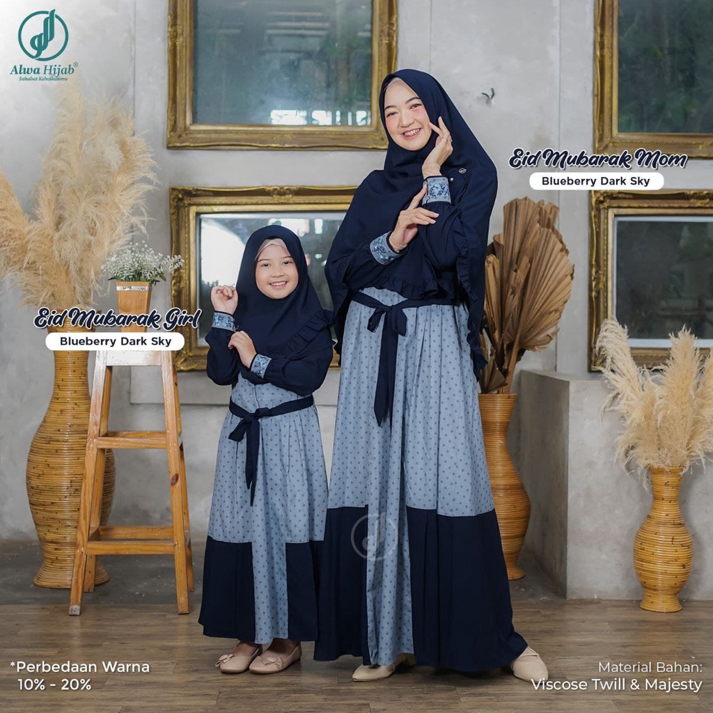 Terbaru Baju Gamis Set Syari Anak Perempuan Alwa Hijab Original Gamis anak Eid Mubarak