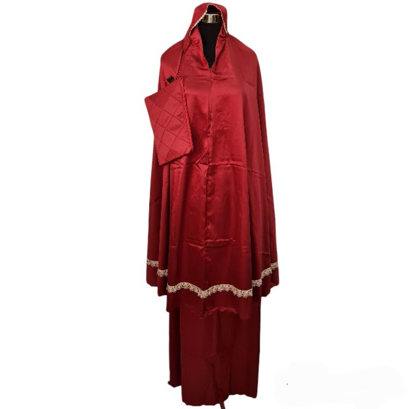 Pusat Bordir Tasikmalaya  -  Mukena Laser Cutting Premium Silk Renda