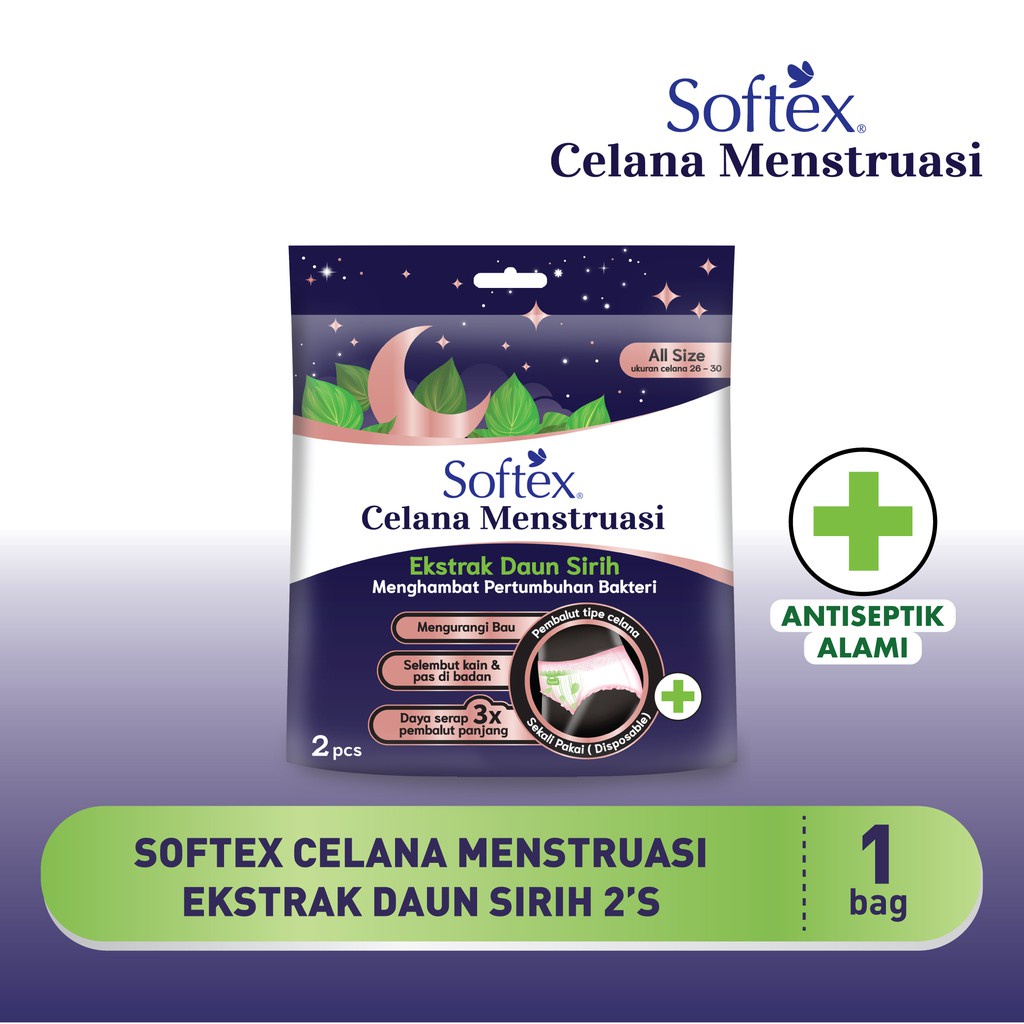 SOFTEX Maternity 45cm 10s&amp;20s / Celana Menstruasi Extra Size / Softex Daun Sirih