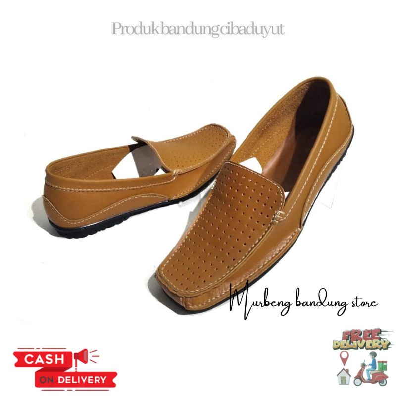 sepatu slip on pria asli kulit original