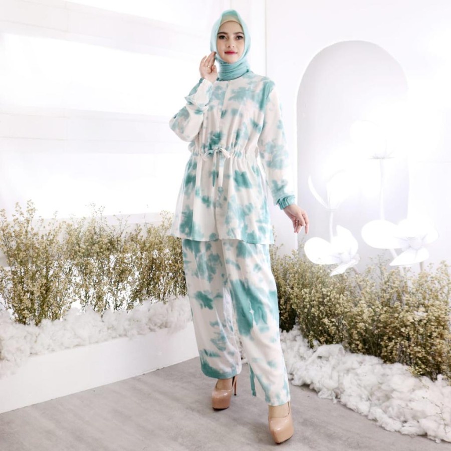 SETCEL monalisa setelan atasan+bawahan ootd hijab fashion muslim cewek wanita outfit