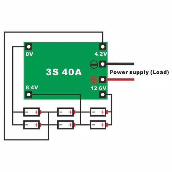 BMS 3S 12V 40A Papan PCB Pelindung Plus Balance Baterai Lithium 18650