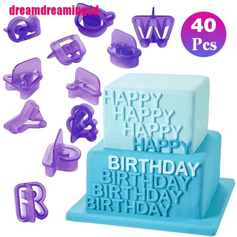 (Dreamdreaming.Id) 40pcs / Set Cetakan Kue / Biskuit Bentuk Huruf Alfabet / Angka Digital