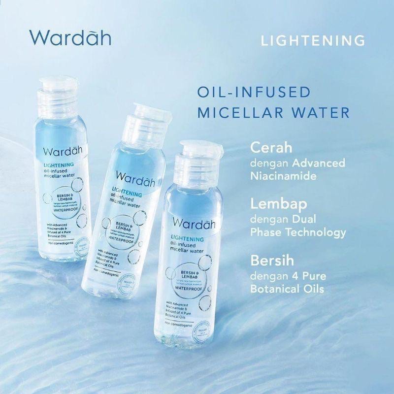 ✿ELYSABETHME✿ 🅆 🄰 🅁 🄳 🄰 🄷 Wardah Lightening Infused Oil micellar water pembersih makeup dan bedak