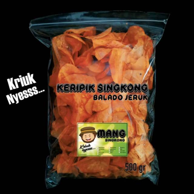 

Keripik Singkong rasa Balado jeruk 500gr "Mang Singkong