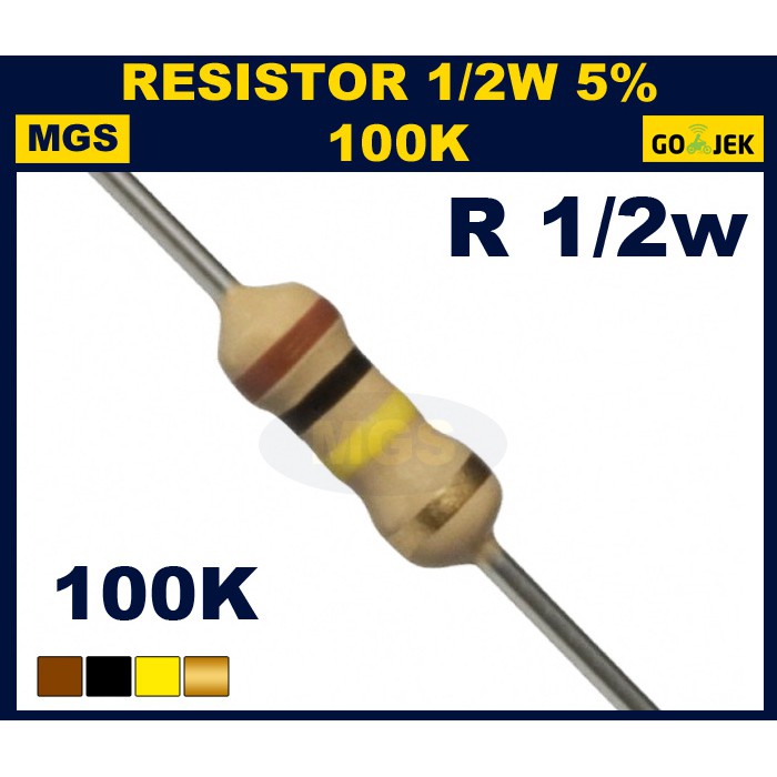 Resistor 1/2w 100K 5% 500PCS