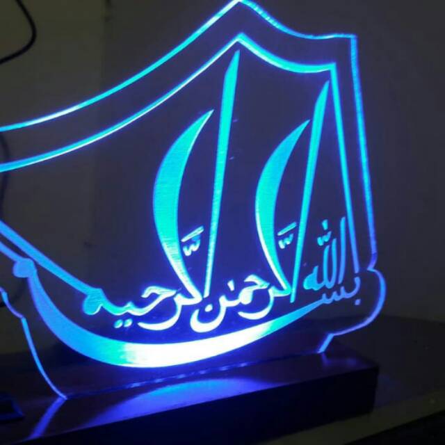 KALIGRAFI ARAB LAMPU TIDUR LAMPU HIAS GRAFIR LASER LED 25 x 17 CM