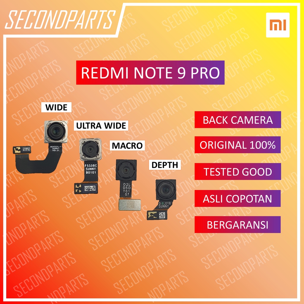 KAMERA BELAKANG XIAOMI REDMI NOTE 9 PRO ORIGINAL