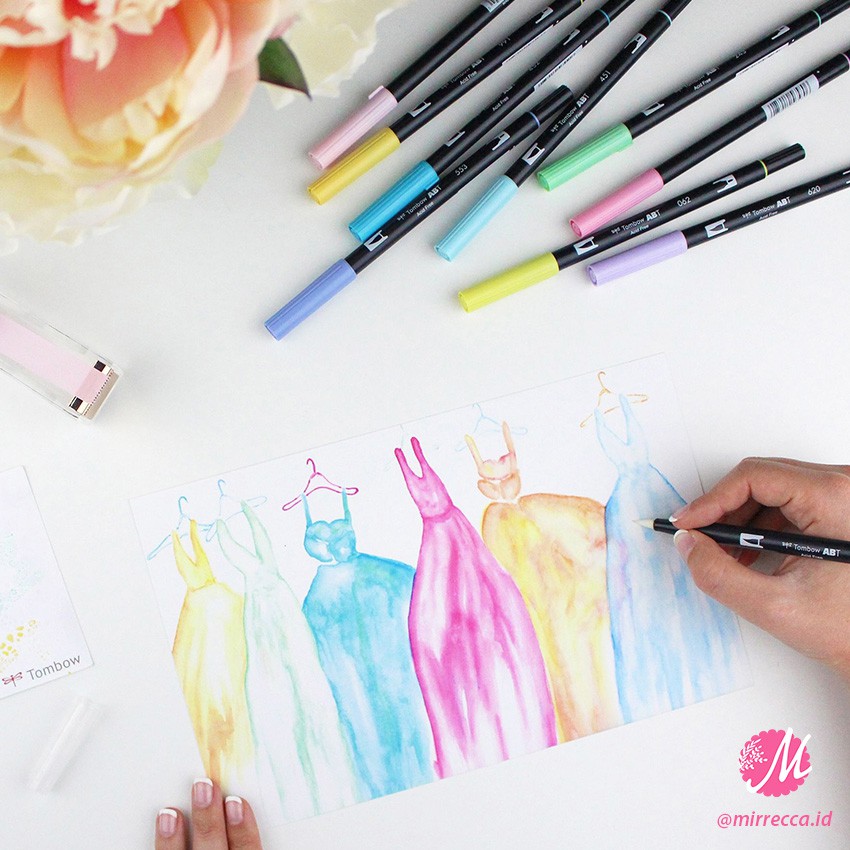 

Tombow Abt Dual Brush Pen Pastel Colours Collection Koleksi 18 Warna Pastel Pena Kuas Art Supply CV4