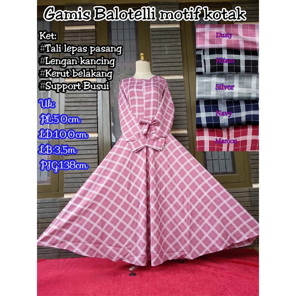 Gamis Balotelli Motif Kotak Gamis Balotelli Gamis Balotelli