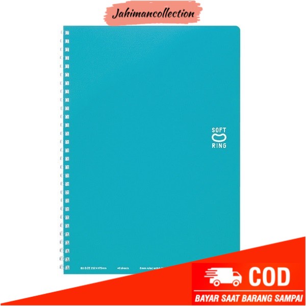 

✨ BISA COD ✨ KOKUYO Soft Ring notebook B5 6mm ruled w/dot-lines 36lines -40SHEETS - Yellow red
