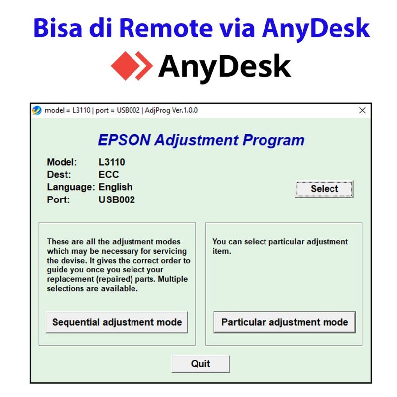 Resetter Epson L3110 L3150 & Bonus Resetter Varian L100 L120 L13