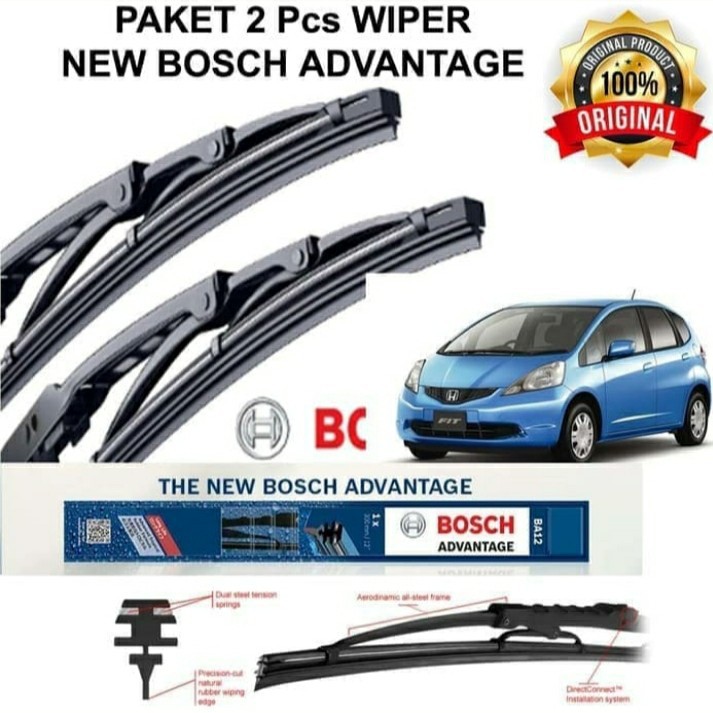 WIFER BOSCH ORIGINAL HONDA JAZZ RS GE8 2008-2014 PAKET WIPER KARET KACA MOBIL DEPAN BELAKANG H354
