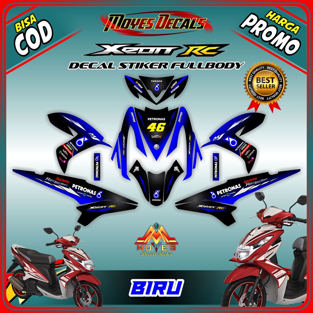 Decal Xeon rc full body - Decal petronas full body warna variasi - Decal Stiker Motor Yamaha Xeon Rc
