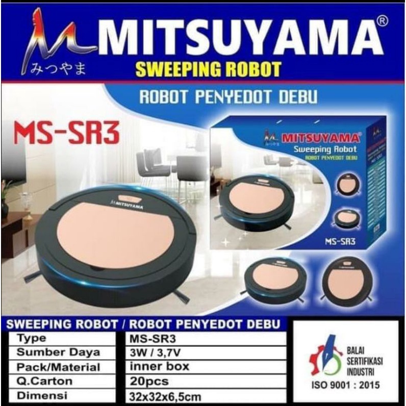 vacuum robot MITSUYAMA SR3 - sweeping robot otomatis - penyedot debu