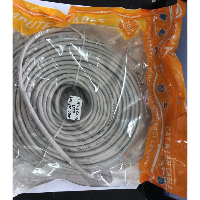 Kabel UTP LAN Cat 6 50 Meter siap pakai up to 1Gbps 50m