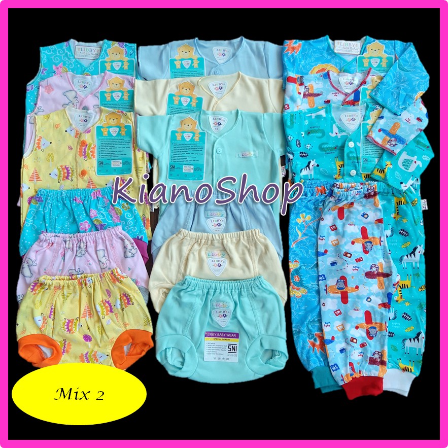 PAKET BAJU  BAYI  NEWBORN  LIBBY  MOTIF NEWBORN  DAN 3 6 BULAN 