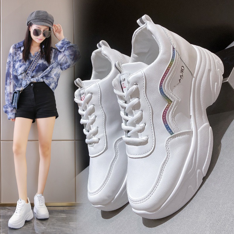 Sepatu Cewek Sneakers Tinggi Spatu Putih Wanita Import Terbaru  Sneaker Olahraga Modis Trend 2022 SP-181