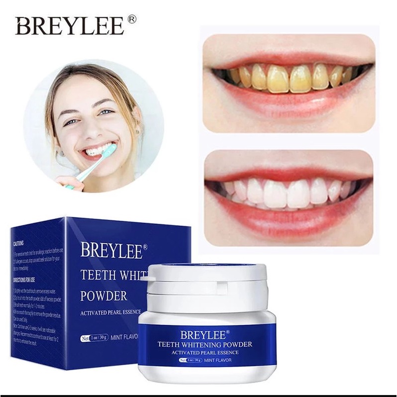 BREYLEE Pemutih Gigi Teeth Whitening Powder &amp; Pen - Mencerahkan Gigi