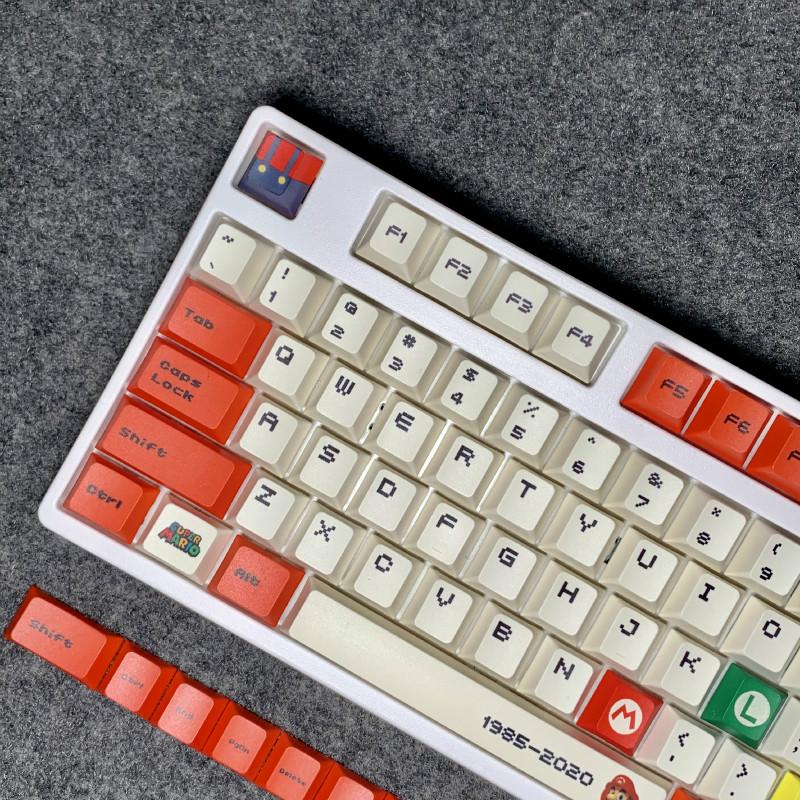 119 Keycap Mario Cherry profile Theme PBT Sublimasi Tinggi Asli Keycap Keyboard Mekanik Keycap DIY Untuk Keyboard Mekanis