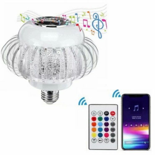 Bohlam Speaker Musik 2in1/ Lampu Speaker Kristal Bluetooth Rainbow/Remote Control